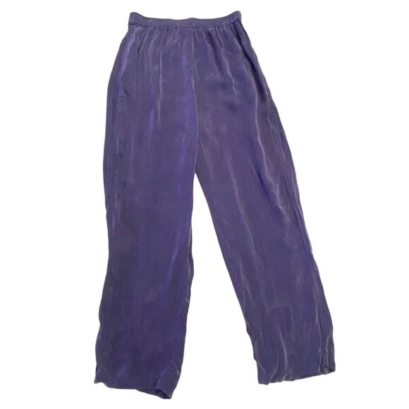 Chicos Private Edition Pants Womens 2 Slinky Purple Pull On Pants Stretch Waist - Picture 2 of 12